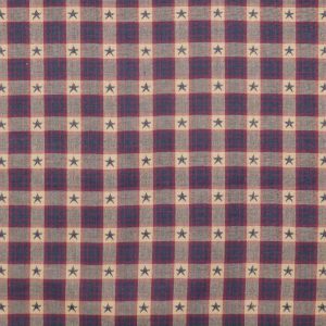 Holiday Fabric |  1yd Stars on Navy Plaid Patriotic Cotton Fabric