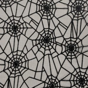 Holiday Fabric |  1yd The Witching Hour Glitter Web Flock On Mesh Apparel Fabric