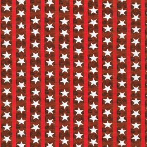 Holiday Fabric |  1yd Vertical Stars & Stripes on Red Patriotic Cotton Fabric