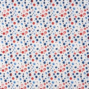 Holiday Fabric |  1yd Watercolor Dots on Blue Patriotic Cotton Fabric