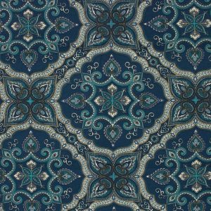 Home Decor Fabric |  1yd McNally Indigo Outdoor Fabric