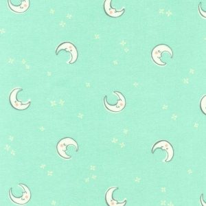 Kids Fabric |  1yd Crescent Moons Blue Nursery Flannel Fabric