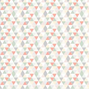 Kids Fabric |  1yd Green & Pink Andes Geo Triangle Nursery Flannel Fabric