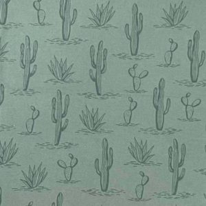 Kids Fabric |  1yd Tonal Green Cactus Nursery Flannel Fabric