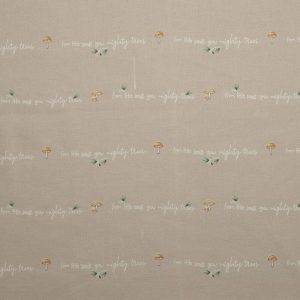 Kids Fabric |  1yd Woodland Words Cotton Organic Nursery Fabric