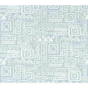 Outdoor Fabric |  1yd Glyphic Outdoor Fabric Belmont Blue