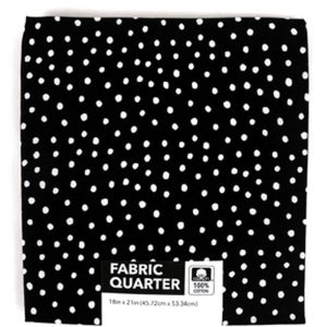 Precuts |  1yd 18″ x 20″ Dots on Black Cotton Fabric Quarter 1pc