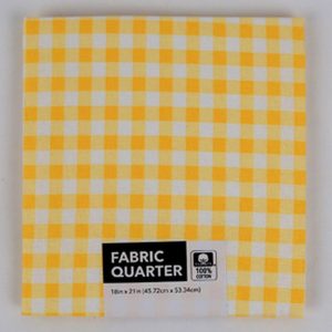 Precuts |  1yd 18″ x 20″ Yellow Checkered Cotton Fabric Quarter 1pc