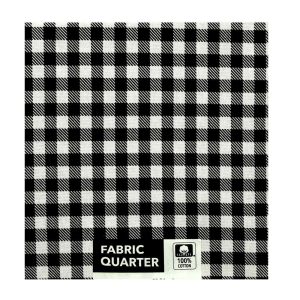 Precuts |  1yd 18″ x 21″ Black Checks Cotton Fabric Quarter 1pc