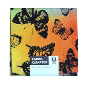 Precuts |  1yd 18″ x 21″ Butterflies Cotton Fabric Quarter 1pc