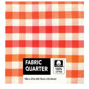 Precuts |  1yd 18″ x 21″ Coral Check Cotton Fabric Quarter 1pc