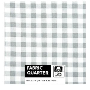 Precuts |  1yd 18″ x 21″ Gray Checkered Cotton Fabric Quarter 1pc