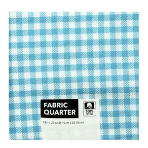 Precuts |  1yd 18″ x 21″ Teal Checks Cotton Fabric Quarter 1pc