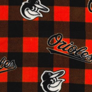 Sports & Team Fabric |  1yd Baltimore Orioles MLB Buffalo Fleece Fabric