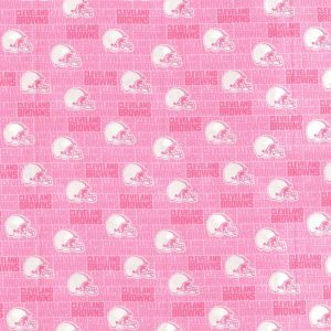 Sports & Team Fabric |  1yd Cleveland Browns Pink NFL Cotton Fabric