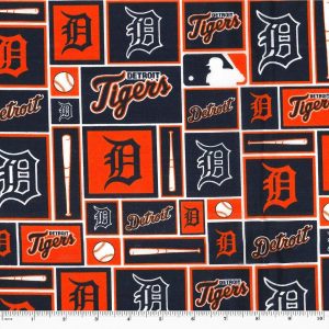 Sports & Team Fabric |  1yd Detroit Tigers Cotton Fabric Patch