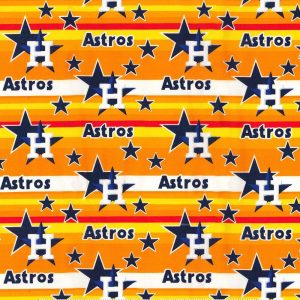 Sports & Team Fabric |  1yd Houston Astros Cotton Fabric Stripes