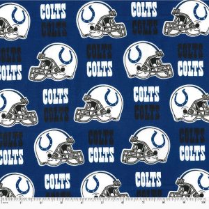 Sports & Team Fabric |  1yd Indianapolis Colts Cotton Fabric Helmet Logo