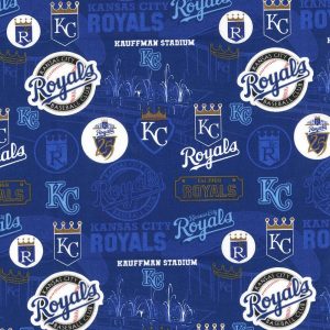 Sports & Team Fabric |  1yd Kansas City Royals Cotton Fabric Stadium