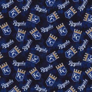 Sports & Team Fabric |  1yd Kansas City Royals MLB Tie Dye Flannel Fabric