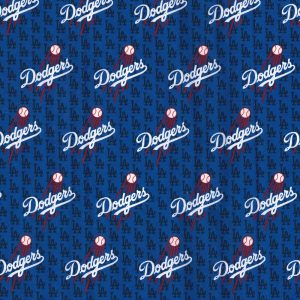 Sports & Team Fabric |  1yd Los Angeles Dodgers Cotton Fabric Mini Prints