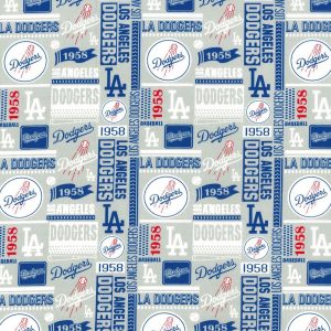 Sports & Team Fabric |  1yd MLB Cotton Fabric LA Dodgers Block