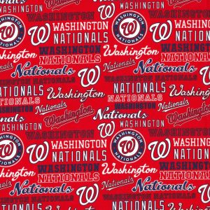 Sports & Team Fabric |  1yd MLB Cotton Fabric Washington Nationals