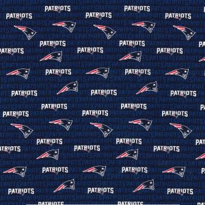 Sports & Team Fabric |  1yd New England Patriots Cotton Fabric Mini Print