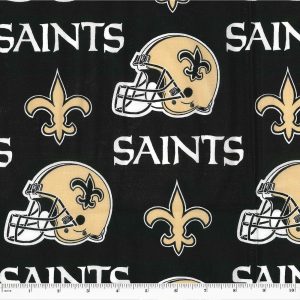 Sports & Team Fabric |  1yd New Orleans Saints Cotton Fabric Helmet Logo