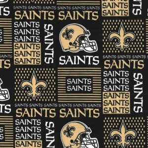 Sports & Team Fabric |  1yd New Orleans Saints Cotton Fabric Patch