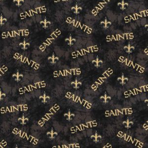 Sports & Team Fabric |  1yd New Orleans Saints Flannel Fabric Tie Dye