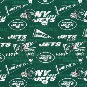 Sports & Team Fabric |  1yd New York Jets Cotton Fabric Retro