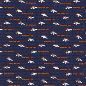 Sports & Team Fabric |  1yd NFL Blue Denver Broncos Cotton Duck Canvas