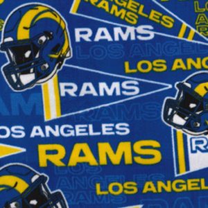 Sports & Team Fabric |  1yd NFL Blue & Yellow Retro Los Angeles Rams Fleece Fabric