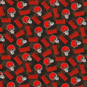 Sports & Team Fabric |  1yd NFL Brown Cleveland Browns Cotton Duck Canvas