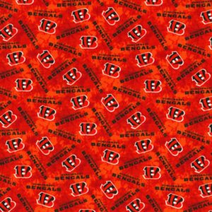 Sports & Team Fabric |  1yd NFL Orange Cincinnati Bengals Cotton Duck Canvas