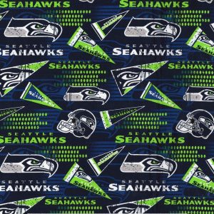 Sports & Team Fabric |  1yd NFL Seattle Seahawks Retro Cotton