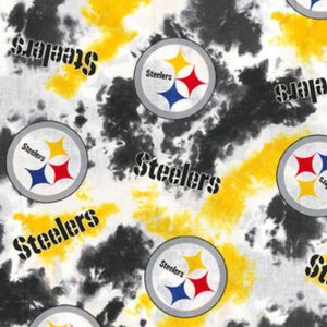 Sports & Team Fabric |  1yd Pittsburgh Steelers Tie Dye NFL Cotton Fabric