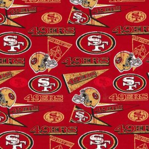 Sports & Team Fabric |  1yd San Francisco 49ers Cotton Fabric Retro