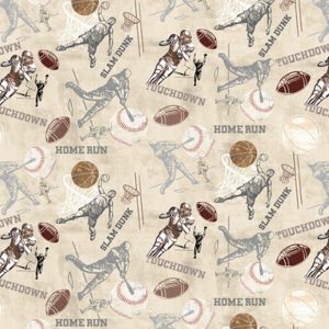 Sports & Team Fabric |  1yd Sports Print Cotton Fabric