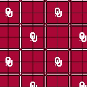 Sports & Team Fabric |  1yd University of Oklahoma Sooners Flannel Fabric 42″ Plaid