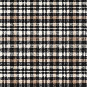 Sustainable Fabrics |  1yd Alex Taupe & Black Plaid Super Snuggle Flannel Fabric