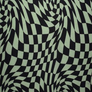 Sustainable Fabrics |  1yd Black & Green Racing Check Quilt Cotton Fabric