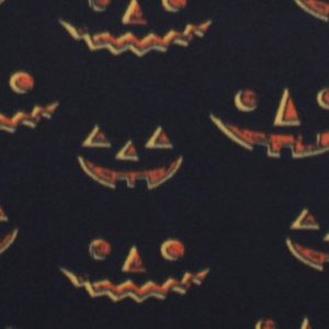 Sustainable Fabrics |  1yd Jack O Lantern Faces Blizzard Fleece Fabric