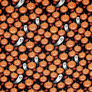 Sustainable Fabrics |  1yd Johnny Yanok Haunted Pumpkins and Ghosts