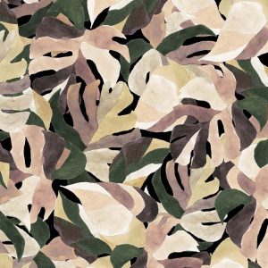 Sustainable Fabrics |  1yd Mauve Monstera Plant Silky Fabric