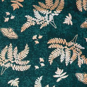 Sustainable Fabrics |  1yd Metallic Ferns Cotton Canvas Fabric