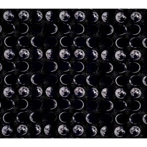 Sustainable Fabrics |  1yd Moon Phases On Black Super Snuggle Flannel Fabric