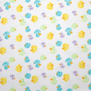 Sustainable Fabrics |  1yd Multicolor Rubber Ducks Super Snuggle Flannel Fabric