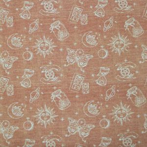 Sustainable Fabrics |  1yd White Sketched Celestial Icons Super Snuggle Flannel Fabric